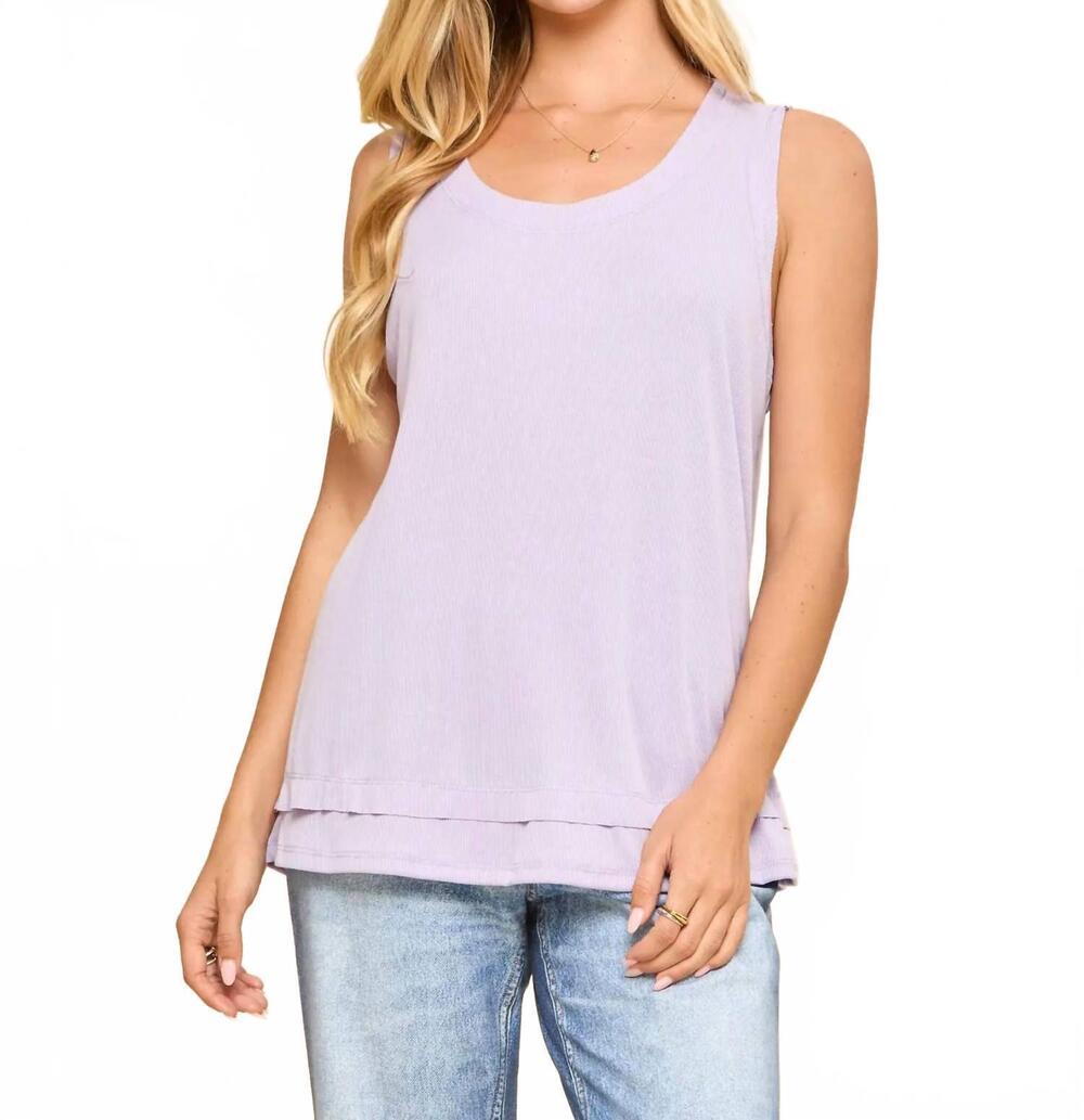 NEW HONEYME women's andree by unit plus size baby ribbed knit tank top in lilac